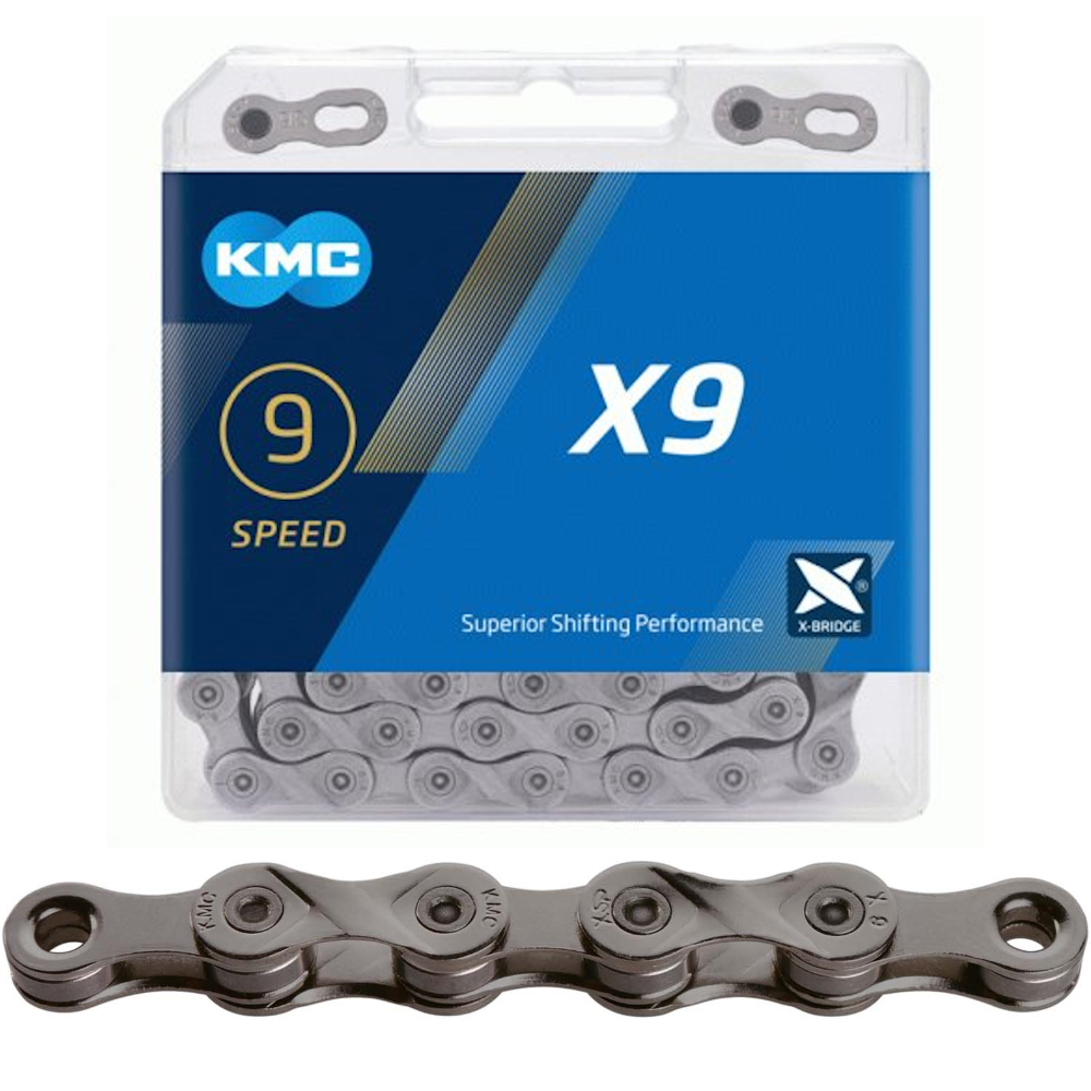 

Łańcuch Kmc X9 Gray 9 rzędowy 114 ogniw spinka
