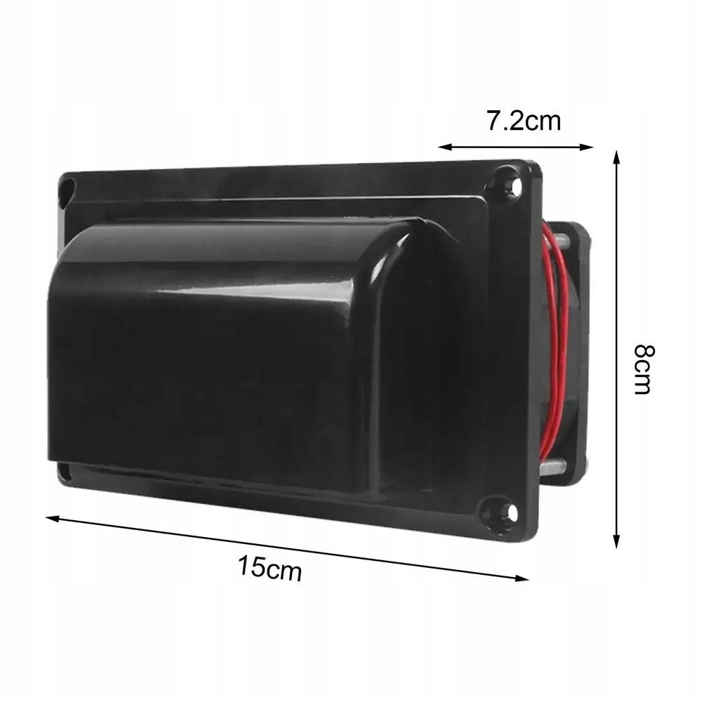 WENTYLATOR WYCIĄGOWY 12VCZARNY DO ZABUDOWANIA W KAROSERII KAMPERA PRZYCZEPY Waga produktu z opakowaniem jednostkowym 1 kg