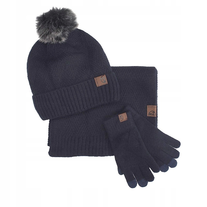 Teplá dámská souprava čepice, šála, rukavice Pepe moll 252852 Pack Navy
