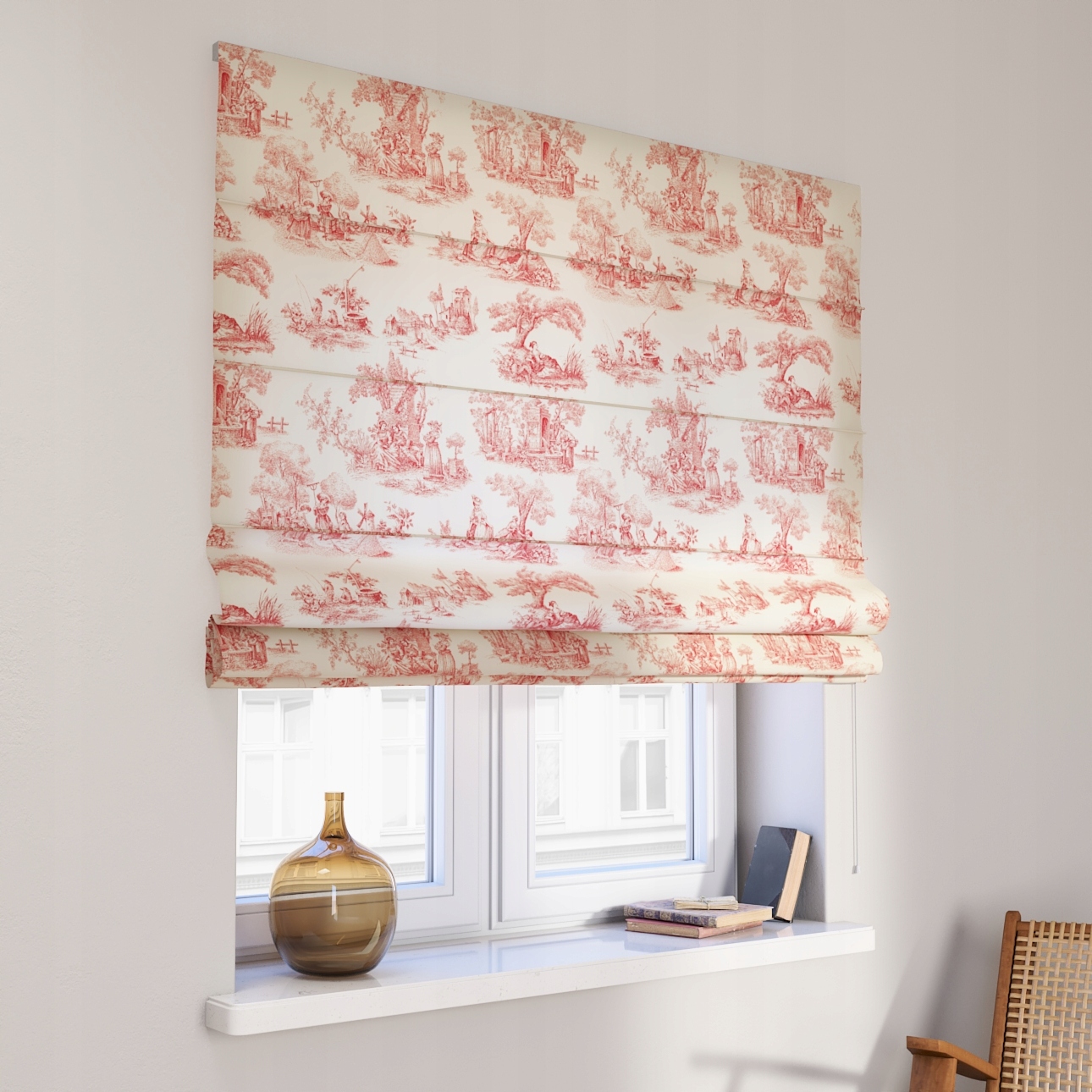 Hotová římská roleta Capri 80x160 cm červená