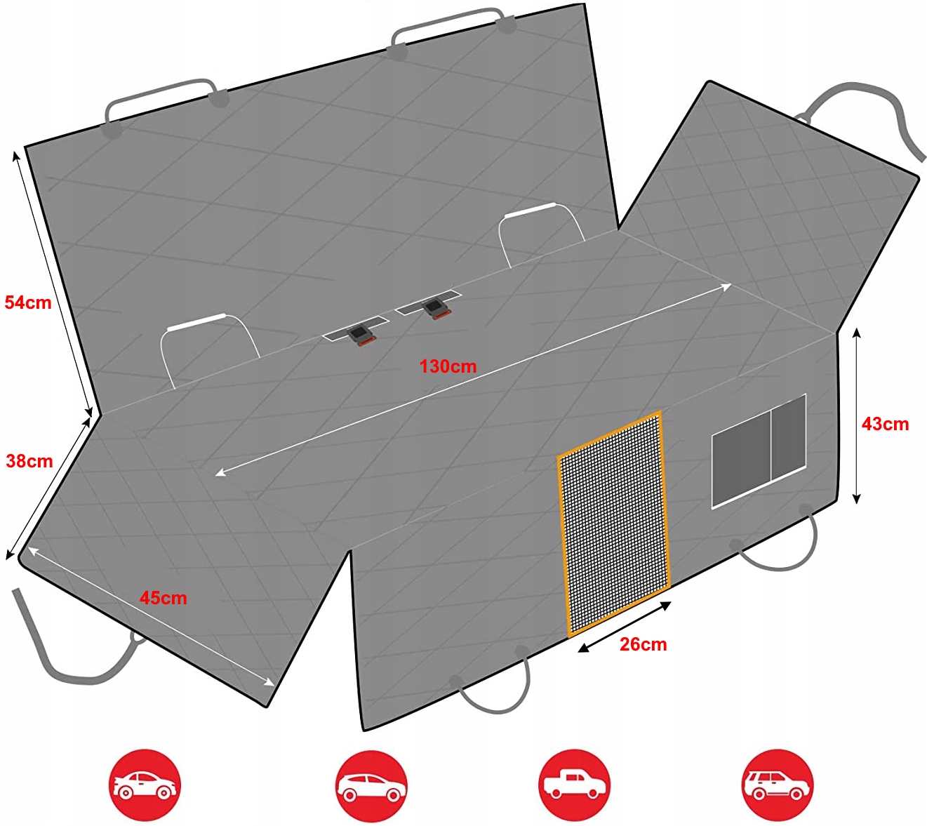 MATA TRANSPORTER DO SAMOCHODU DLA PSA NA SIEDZENIE POKROWIEC DUŻY Kolor czarny