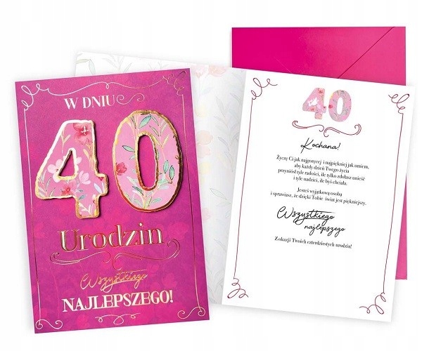 

na 40 urodziny dla Kobiety Kartka DKP21