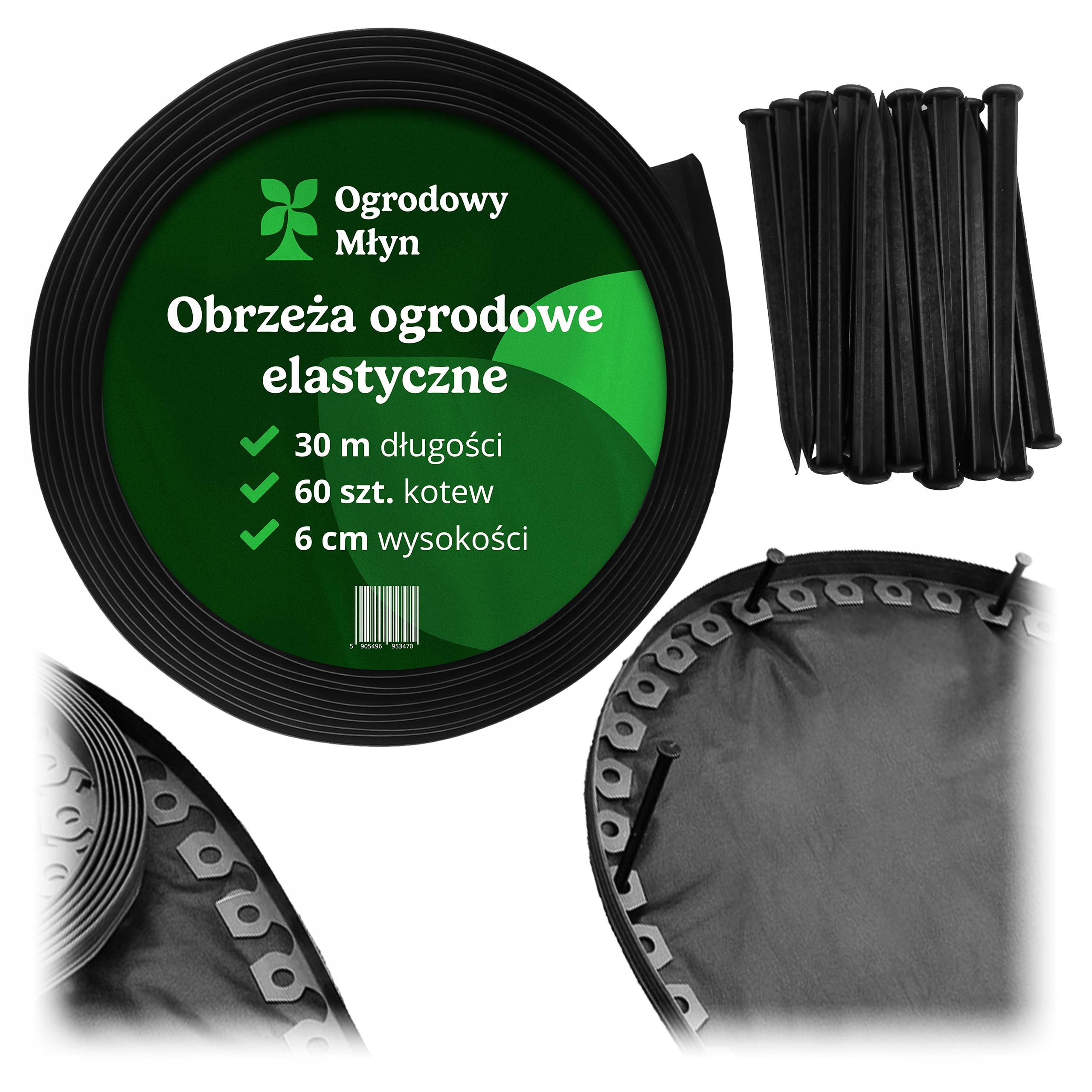 Obrzeże Ogrodowe Trawnikowe 30 mb. 6 cm Plastikowe Elastyczne Border Czarne