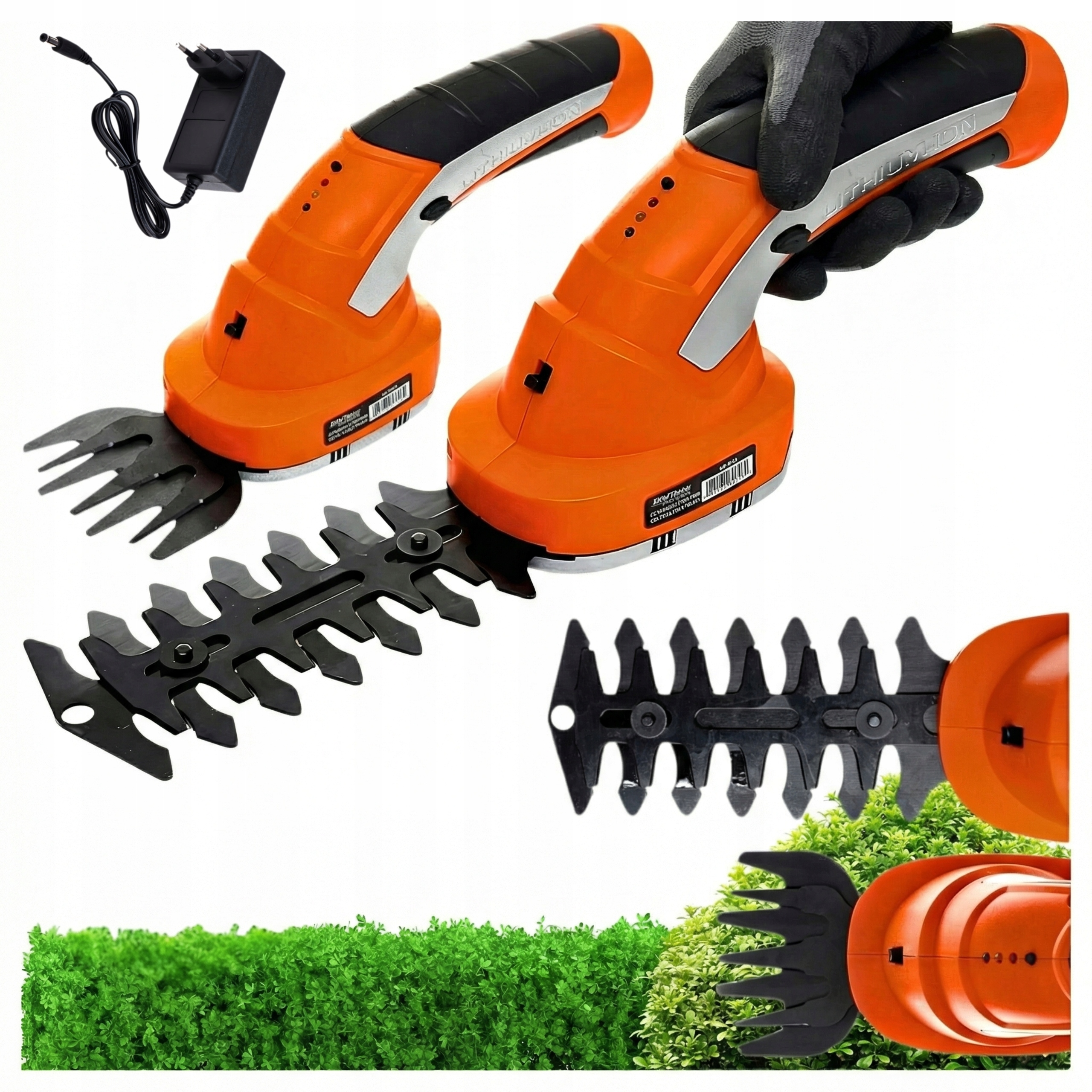 Nożyce do żywopłotu trawy krzewów akumulatorowe 3,6 V 1300 mAh 120 mm mocne