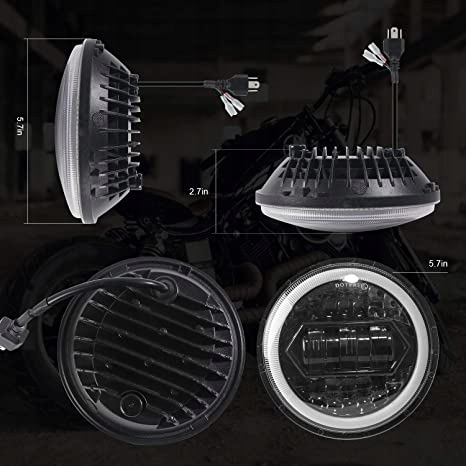 7 CALI REFLEKTOR LAMPA LED PRZEDNIA MOTOCYKL Numer katalogowy części Y057528B