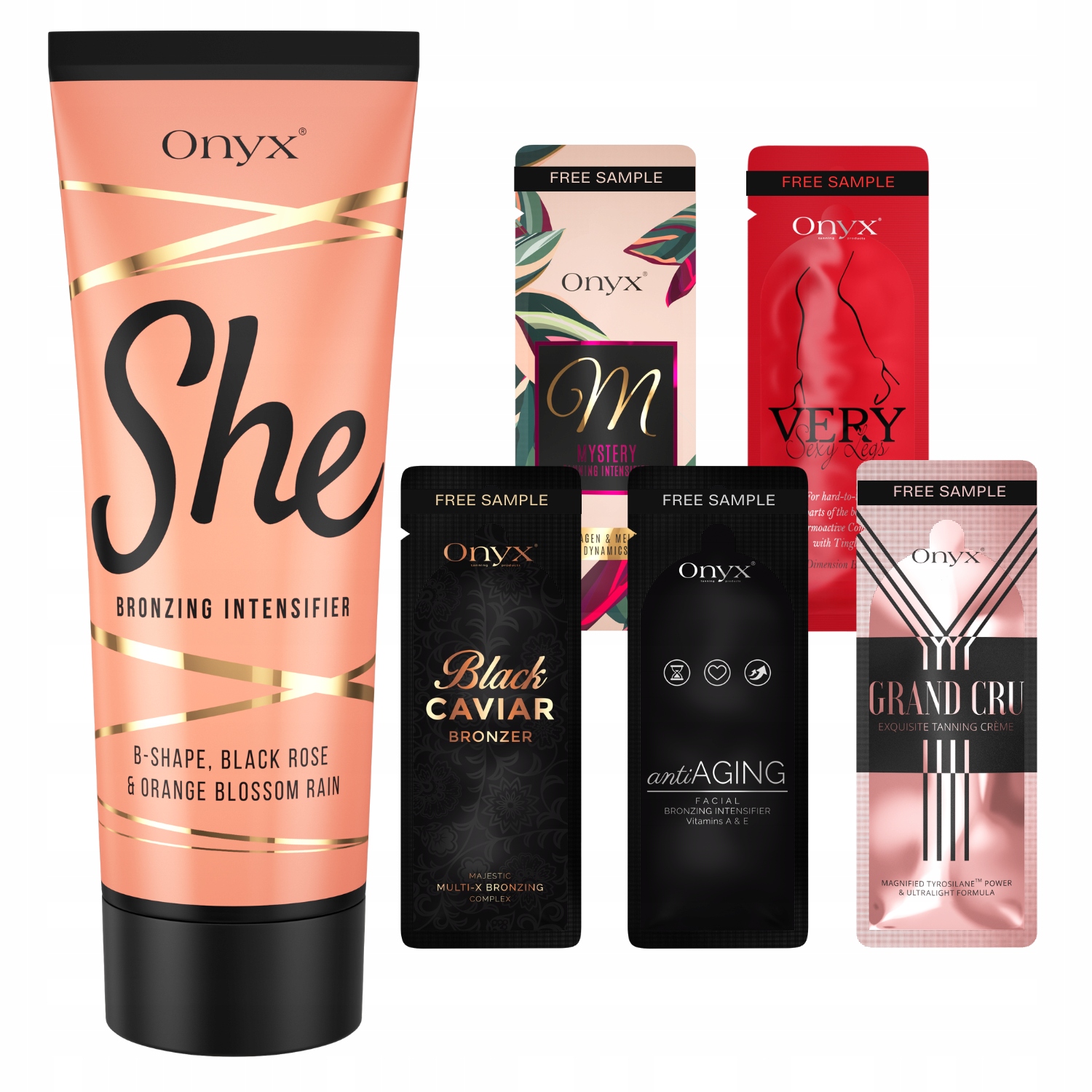 Onyx She dvojitý bronzer na opalování proti celulitidě pro ženy vzorky