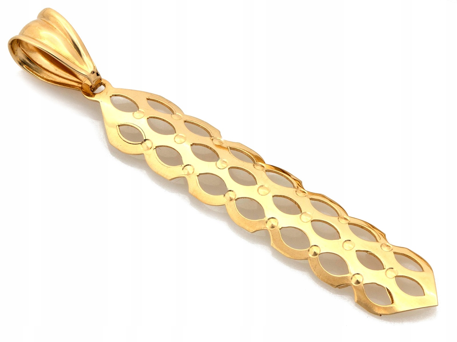 Přívěsek zlatý 585 14k dlouhý obdélníkový s ažurem, váha 0.96 g jako dárek