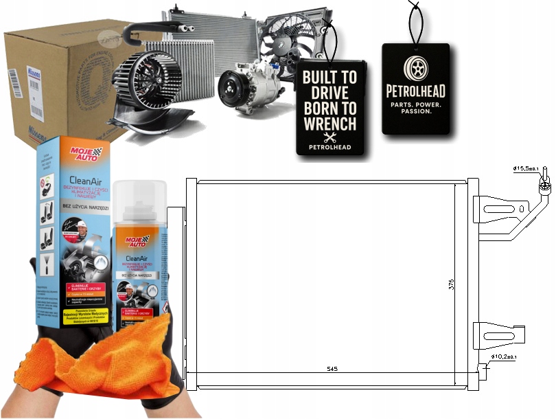 Kondenzátor Klimatizace Mitsubishi Colt Czc Colt VI #Petrolhead Pro+ Kit9