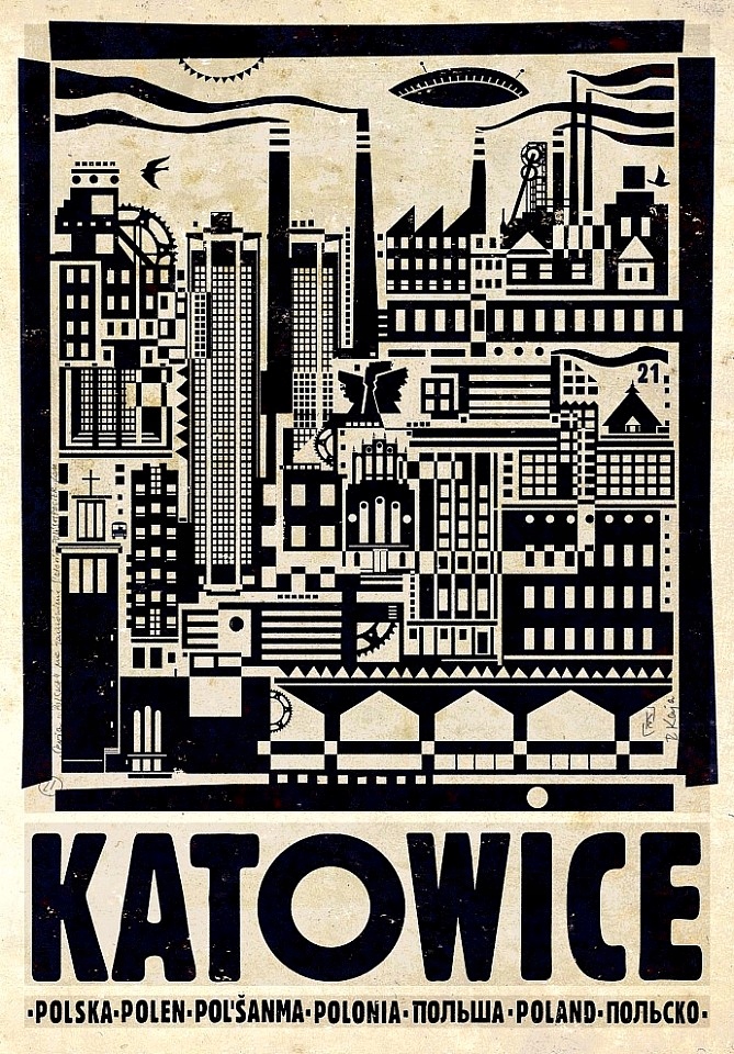 

Katowice Kaja Plakat Czarna Rama B1 68x98cm