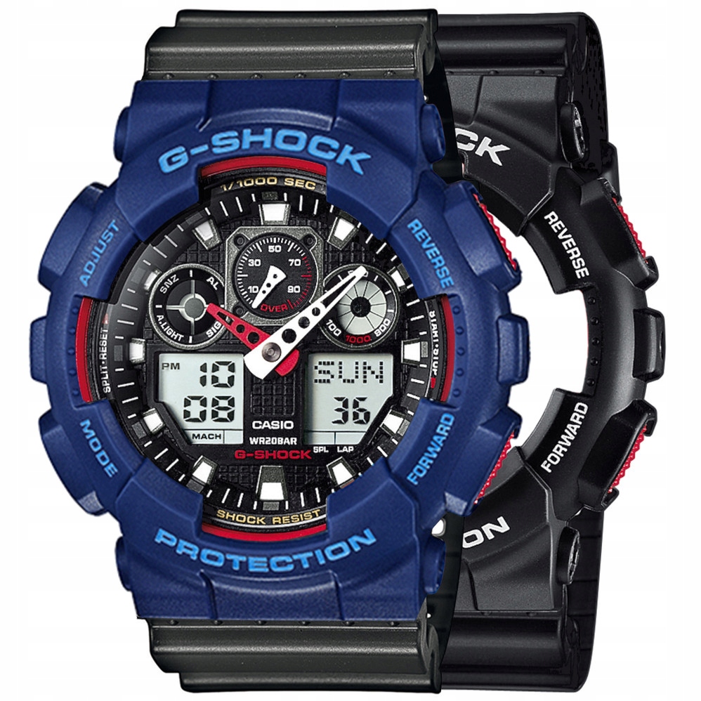 Sada G-shock GA-100-1A4ER Modrá Černá