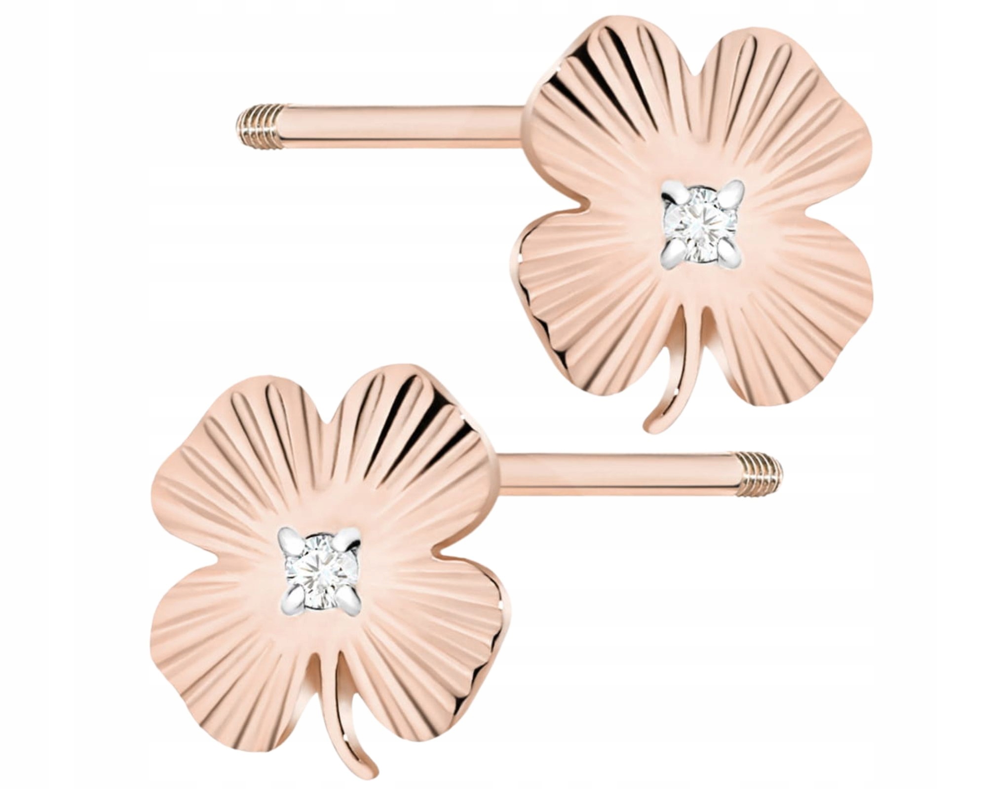 Růžové Zlato Náušnice Na Šroubovací Tyčince 585