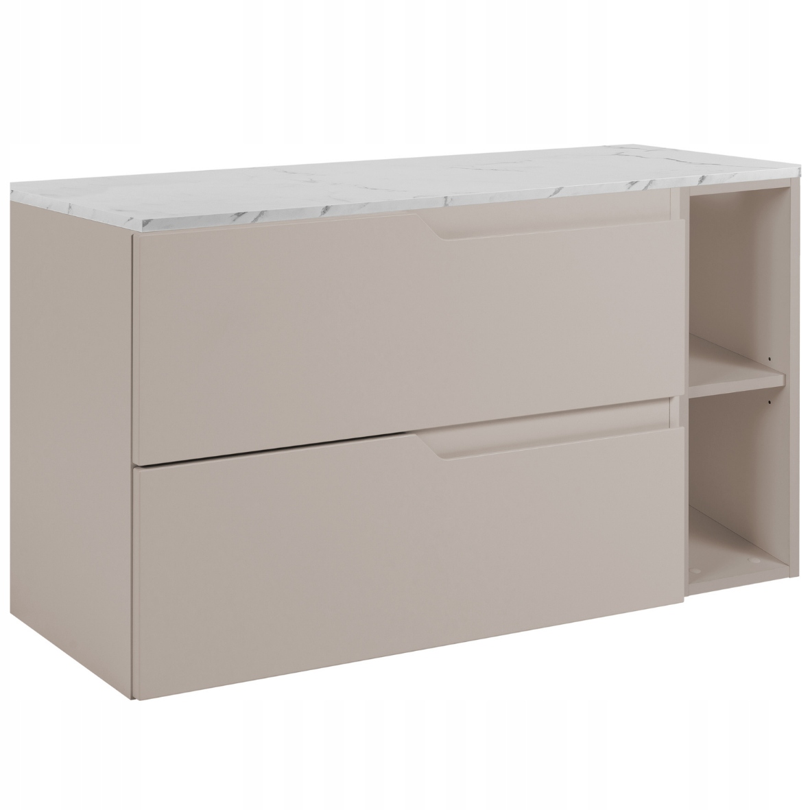 Koupelnová skříňka Pod Umyvadlo 100 kašmírová přední strana Mdf Pracovní deska mramor