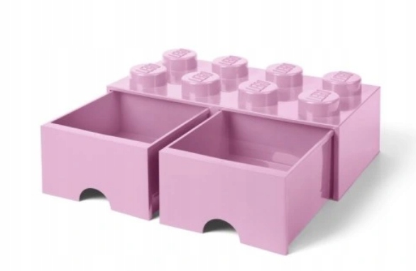 Lego Úložný Box Krabička Kostka 8 Světle Růžová Se Zásuvkami 50 cm 40061738