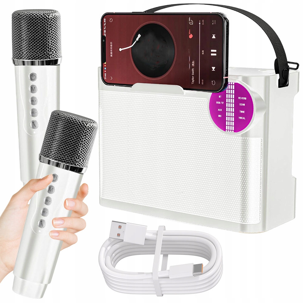 Sada Pro Karaoke Pro Děti 2 Mikrofony Bezdrátový Reproduktor Bluetooth