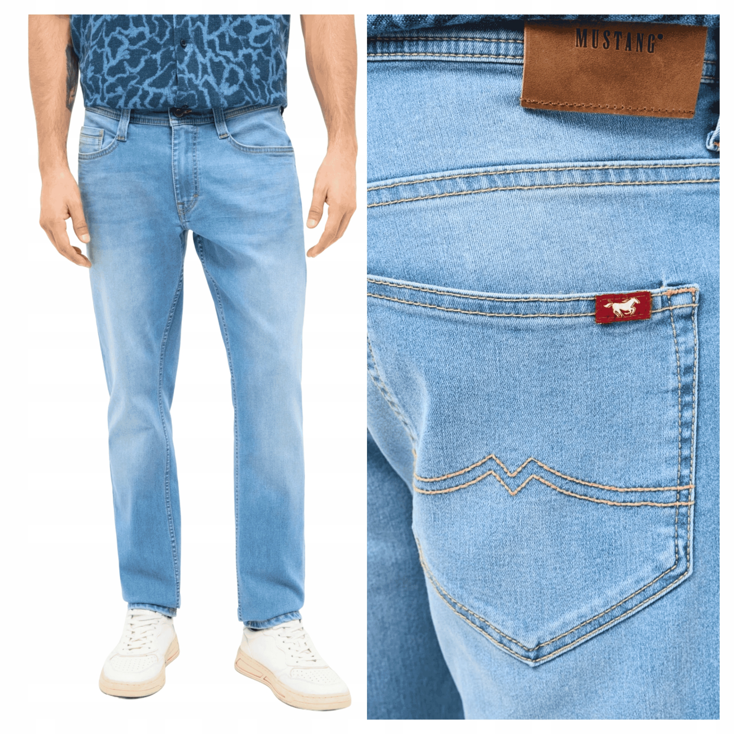 Pánské džínové kalhoty Mustang Oregon Slim Modré Denim W32 L32