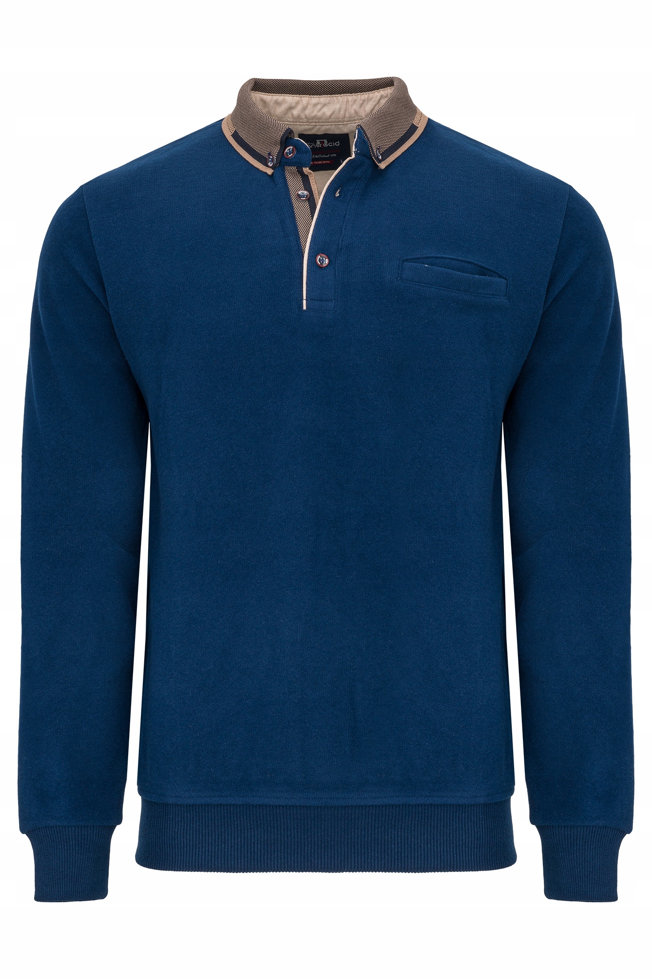 Pánský Polo Svetr Modrá Mikina S Kapsami 100% Bavlna Nebezpečnostní Velikost L: 5XL