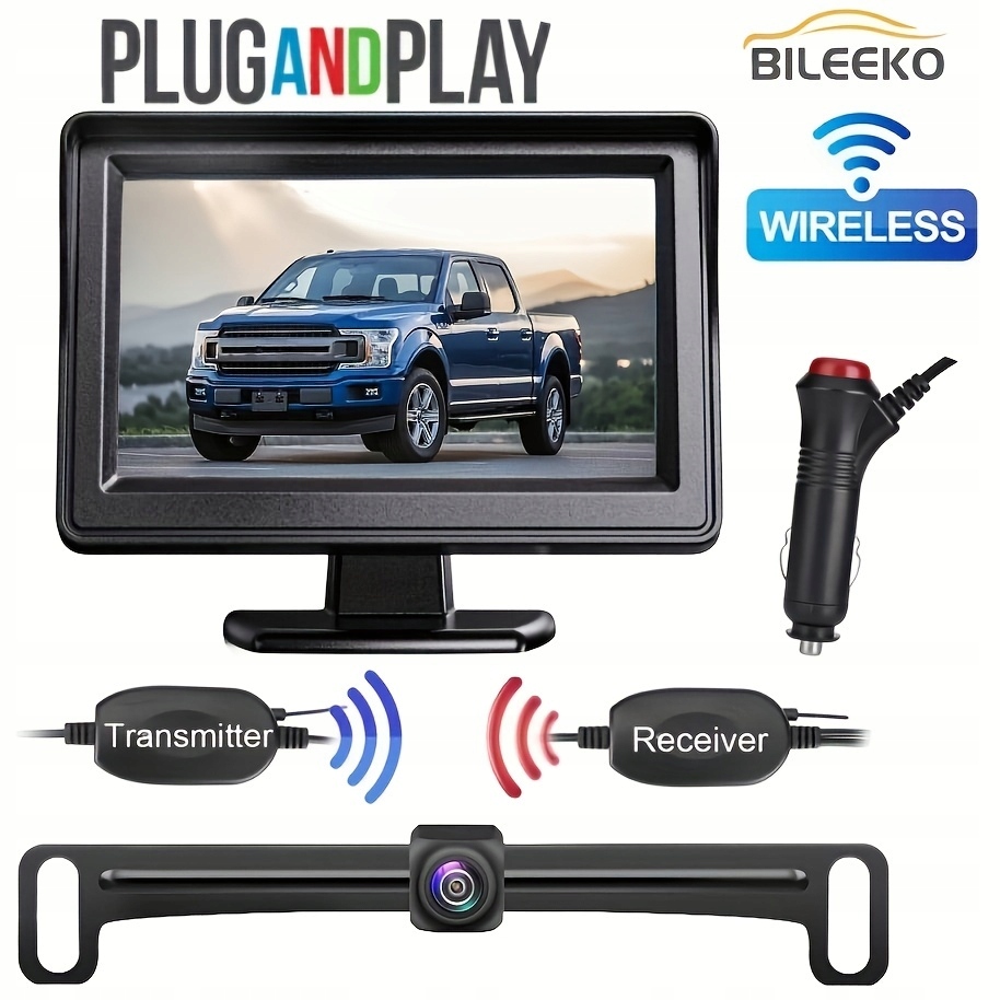Wireless Backup Camera 4.3'' Monitor Rear View Camera Kit Night Vision