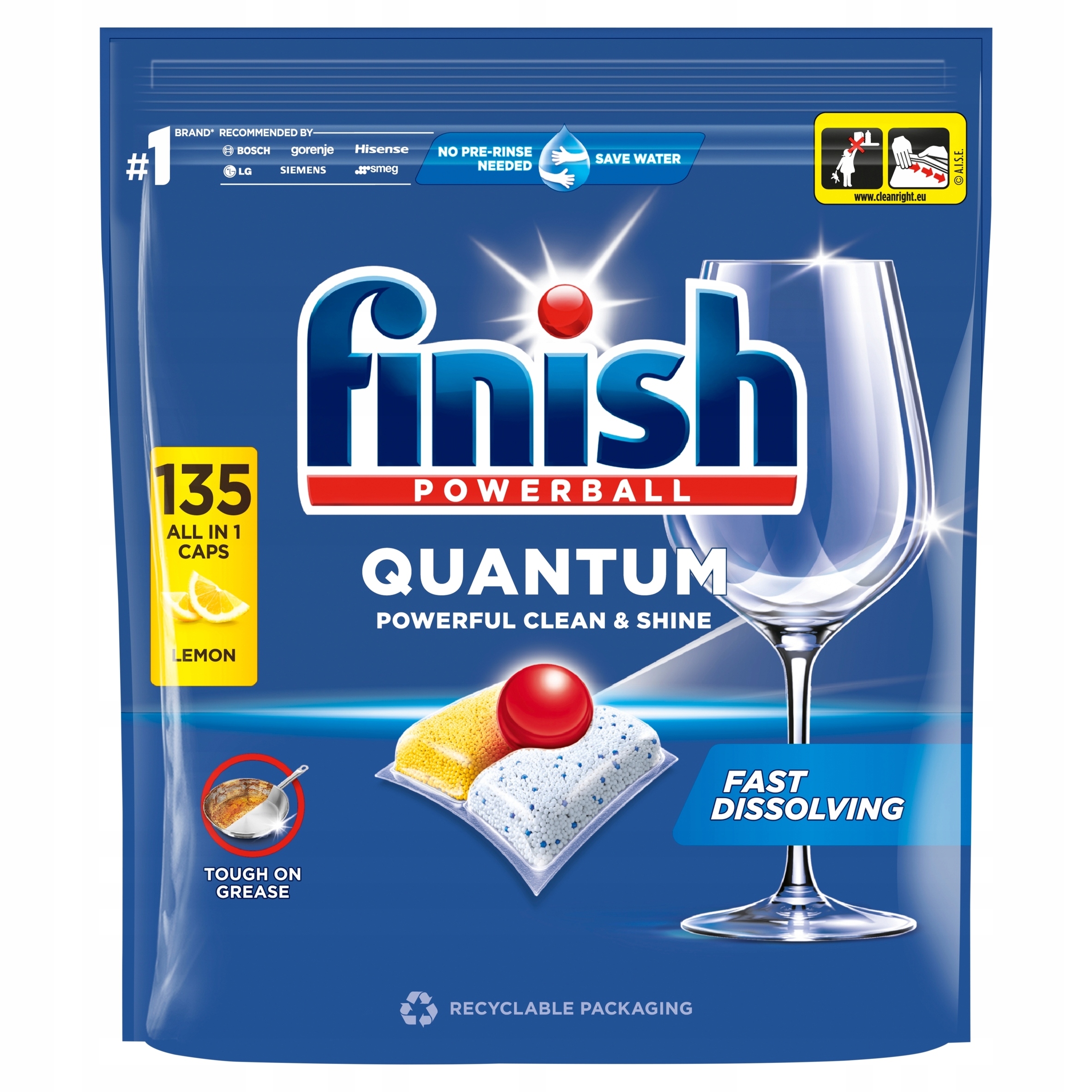 Levně Tablety do myčky Finish Quantum All in 1 Citron 135 ks