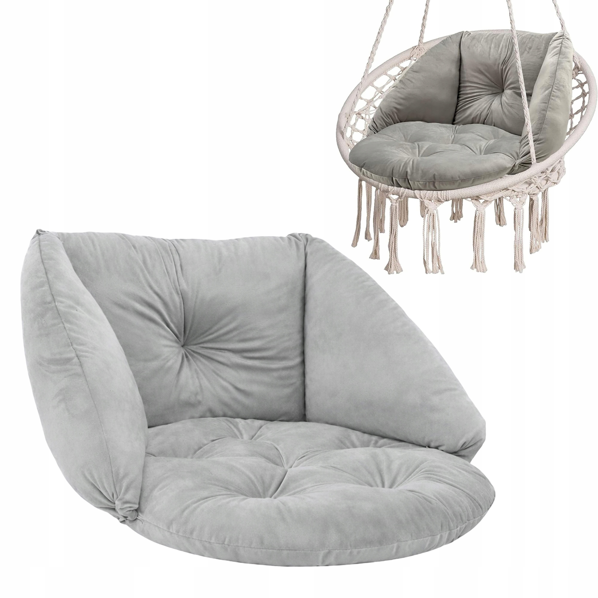 Polštář na zahradní houpačku Bocianie Hnízdo závěsné křeslo Samet Ocel
