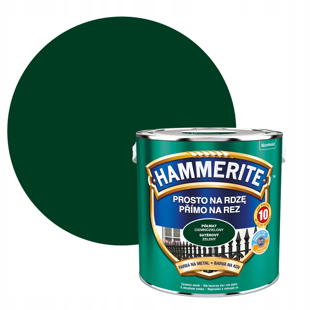 Hammerite Na Rdzę 2,5L Ciemnozielony Półmat