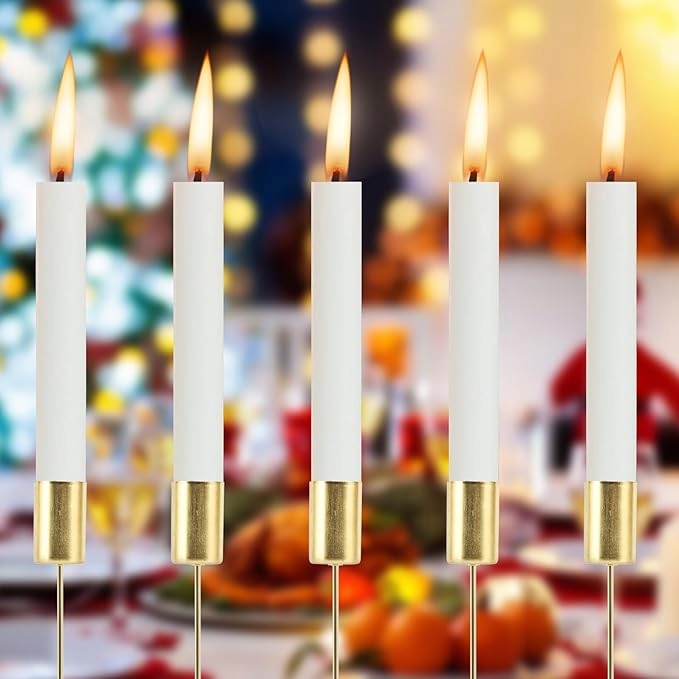 ZESTAW 10 ŚWIECZNIKÓW Z PĘSETĄ ŚWIECZNIK W STYLU RETRO Wysokość produktu 11 cm