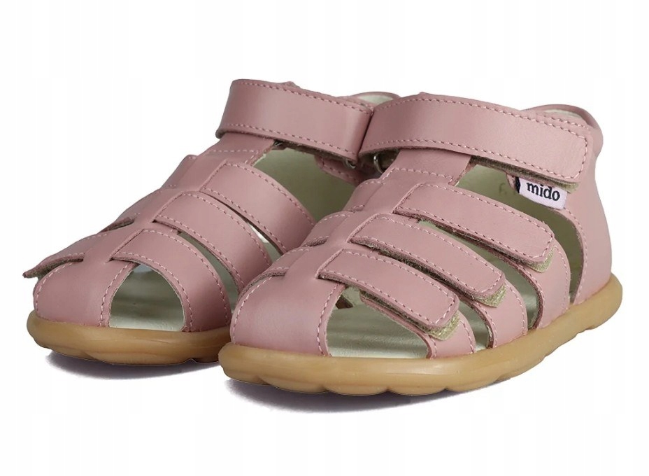 Sandały Dziecięce Barefoot Mido Shoes Ciemny Róż R.28