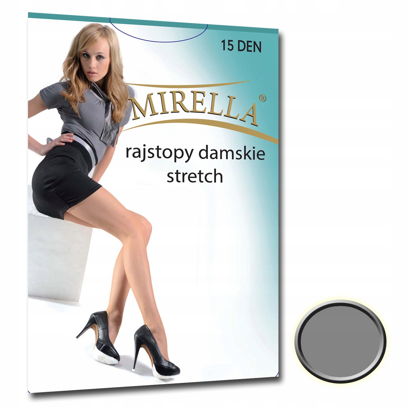 

Mirella Rajstopy stretch 15 den roz. 5/XXL Grigio