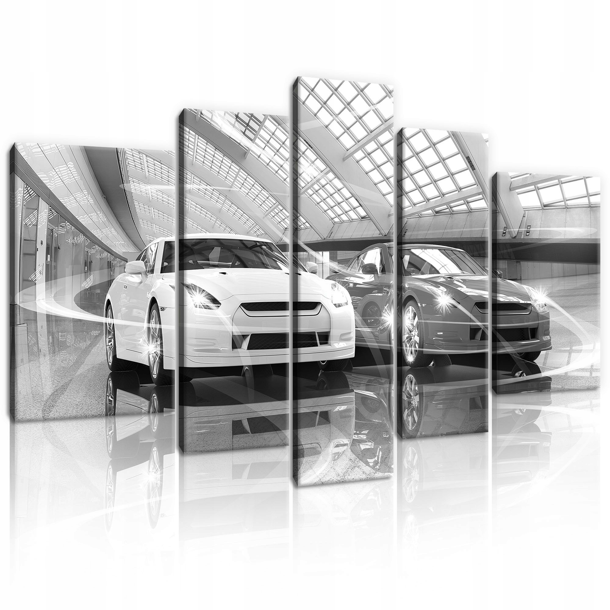 Obraz 170x100 Nissan Gt-r auta polyptych moderní styl černobílé