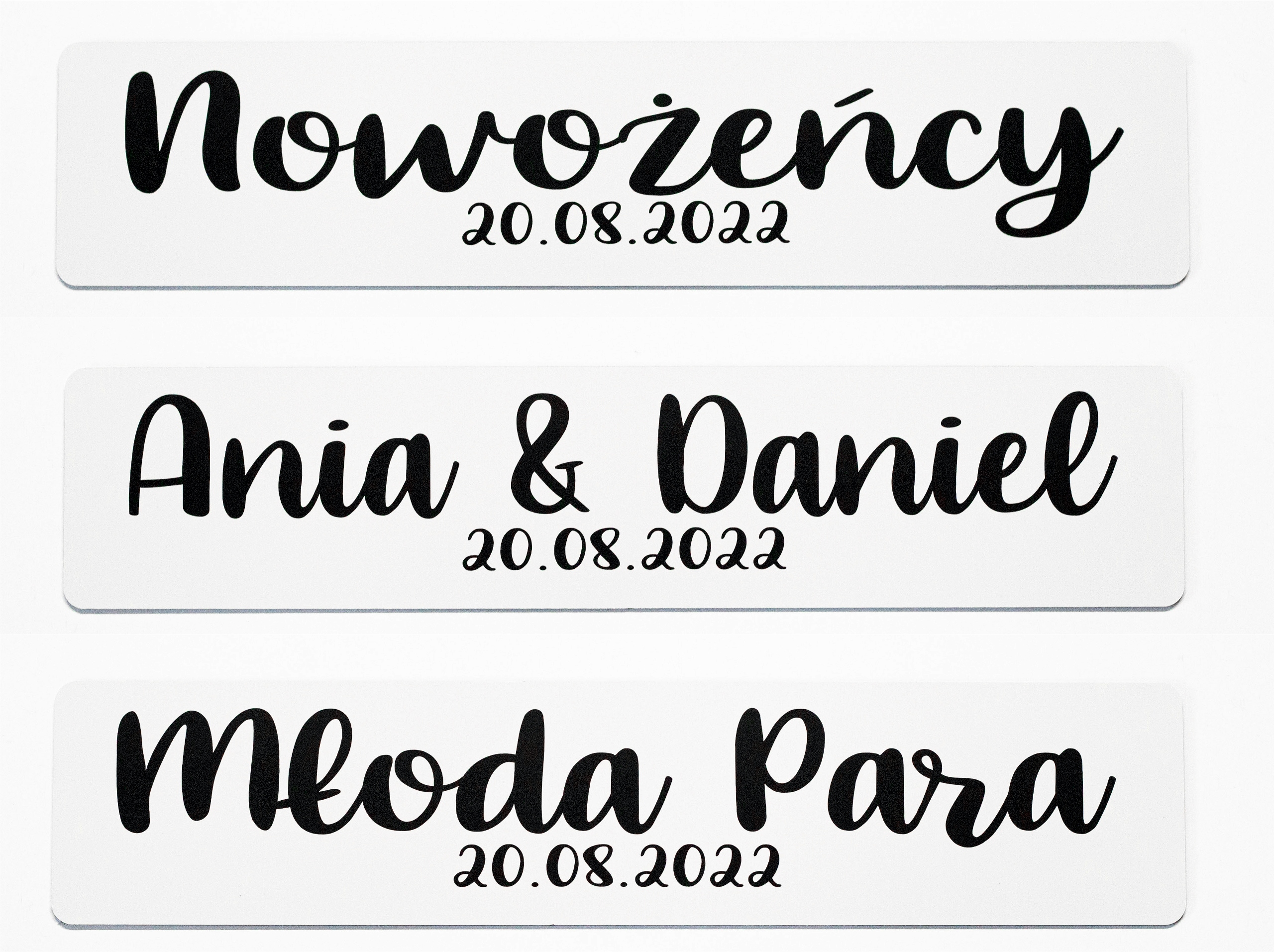 Personalizowane tablice ślubne dekoracyjne 2 sztuki Kolor dominujący biały