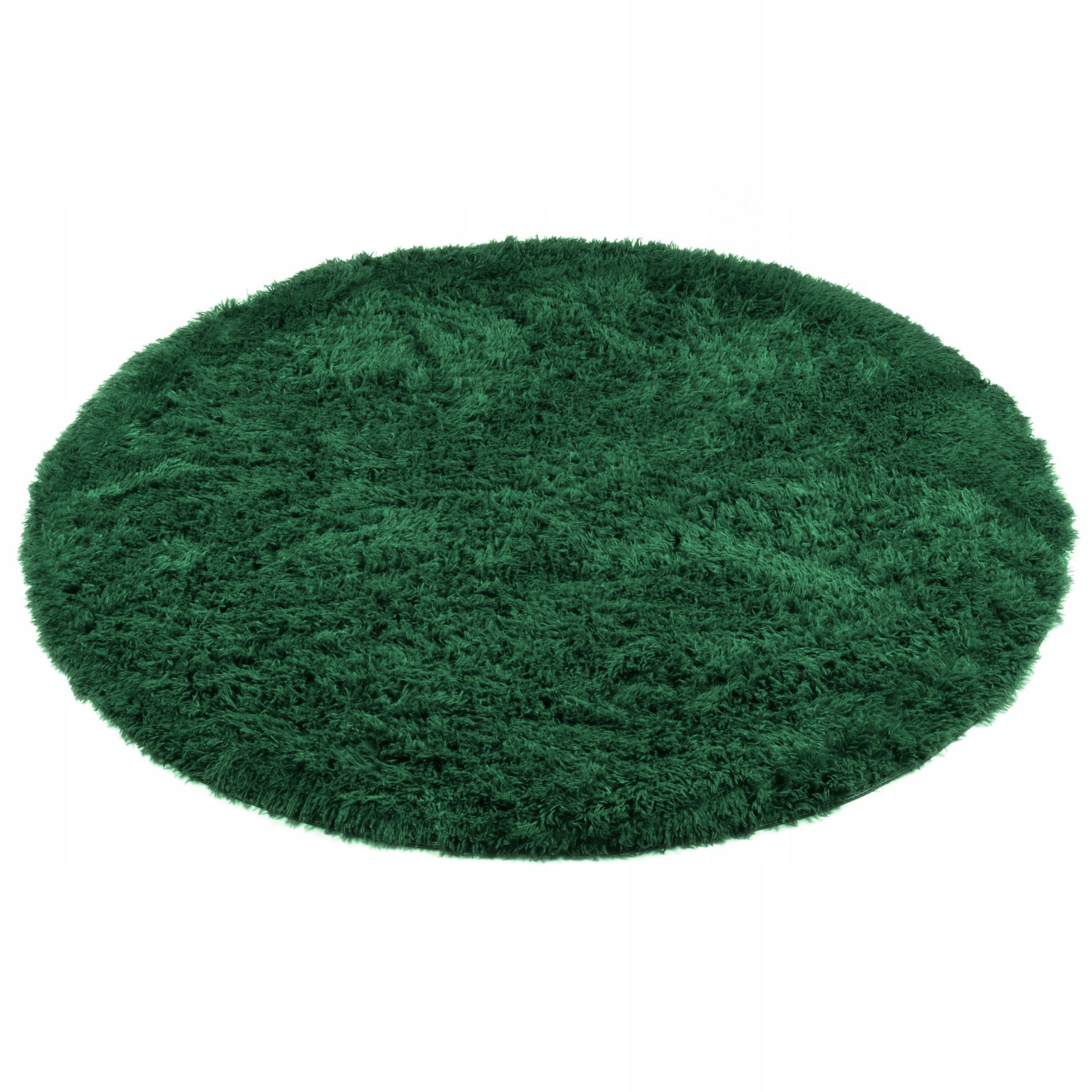 Koberec Zelený Shaggy Kulatý 160 CM Měkký Do Obývacího Pokoje Plyšový Módní Zeleň