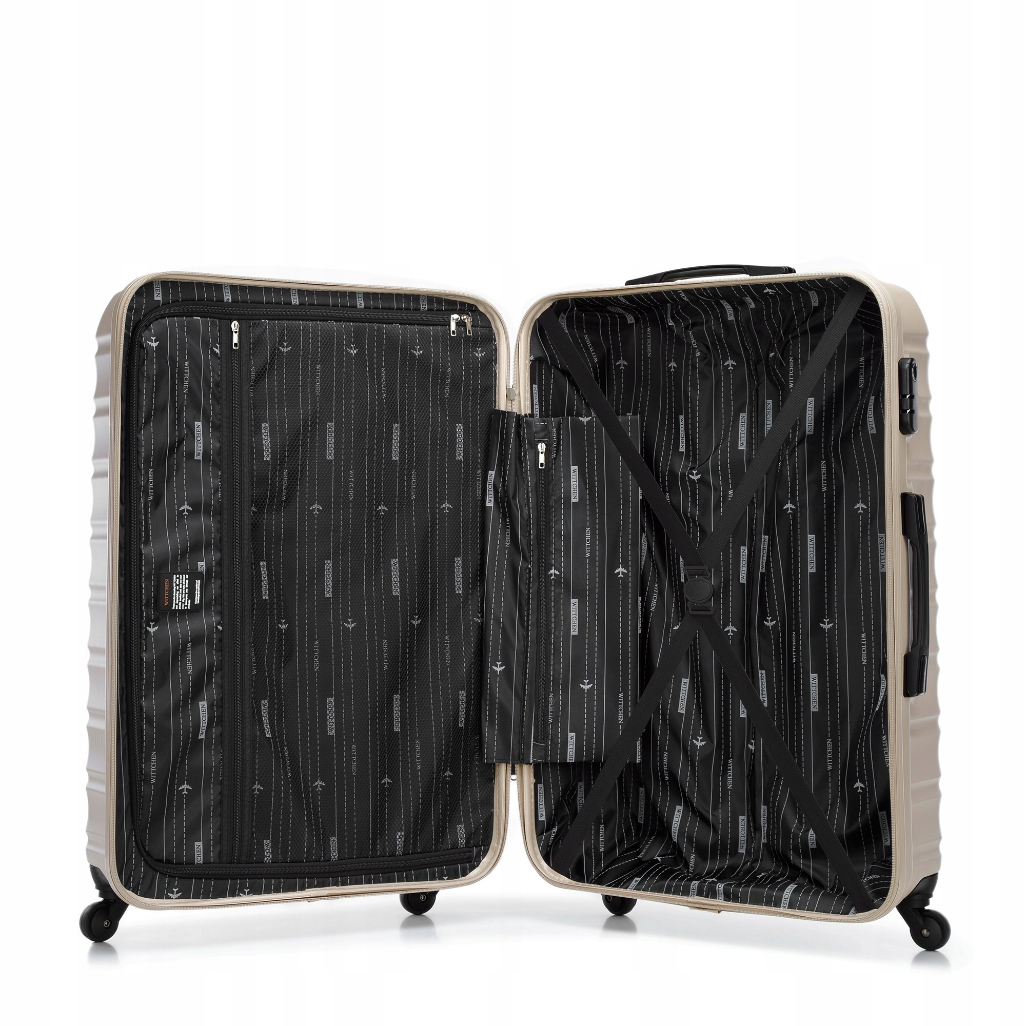 WITTCHEN duża walizka z ABS-u beżowa Cechy dodatkowe na czterech kółkach