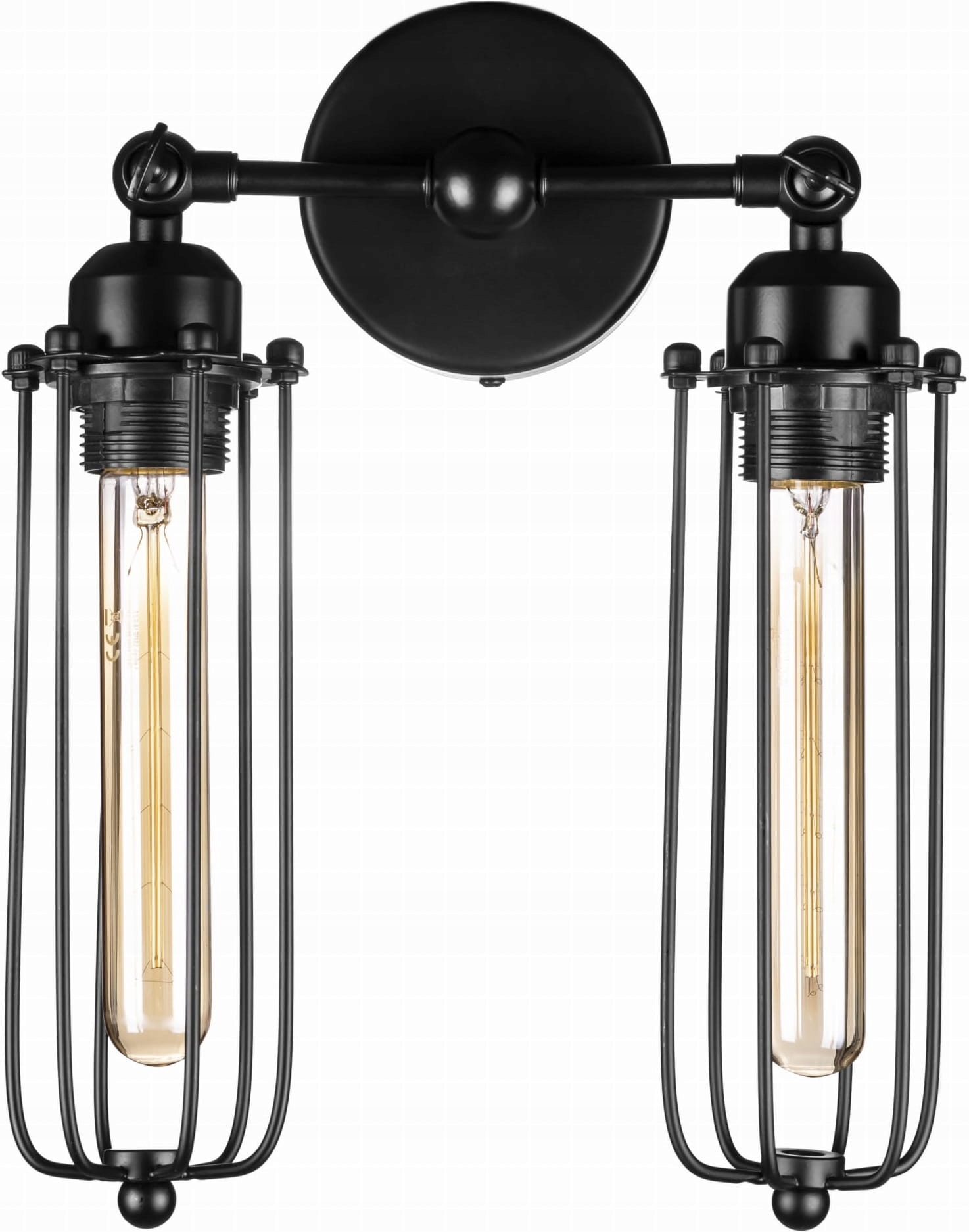Kinkiet ścienny Rustic T30 czarny podwójny