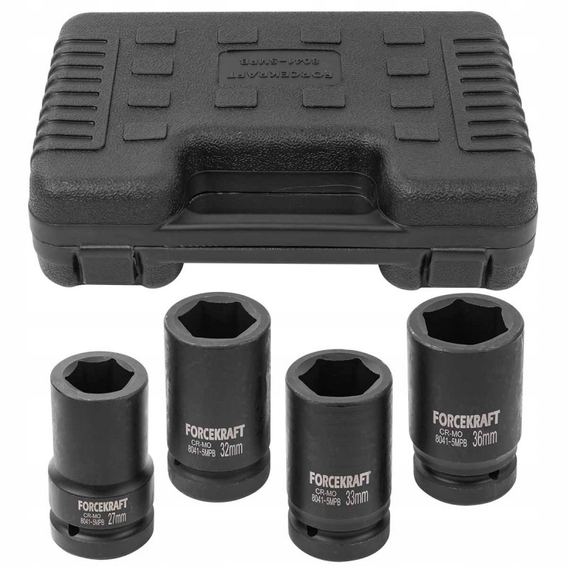 Zestaw nasadek udarowych 1" 27-36mm 6-kątne walizka