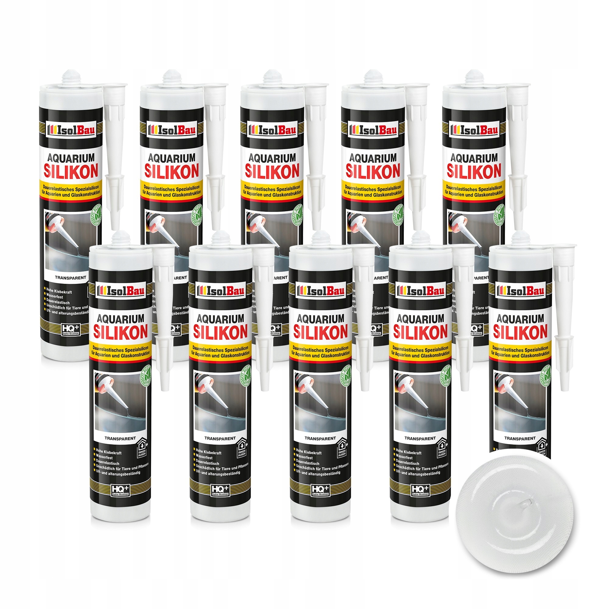 Akvaristický silikon 10 x 300 ml Transparent IsolBau pro terarijní akvária