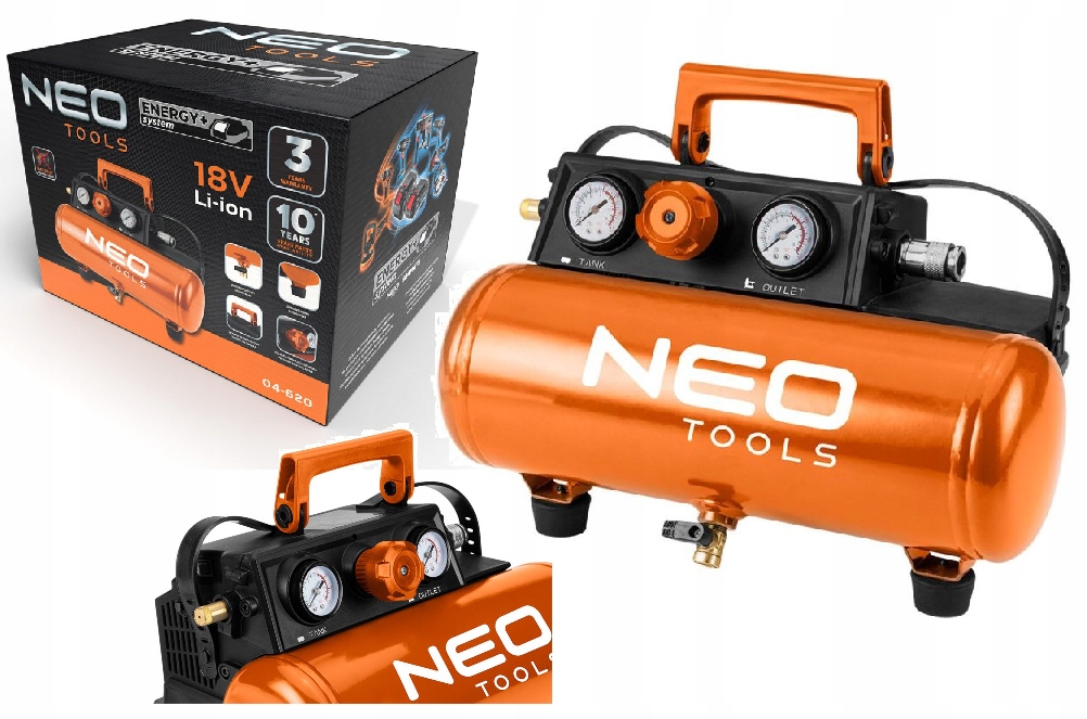 Neo Tools Akumulátorový kompresor 8 bar 3,8L 04-620 Energy+ Solo