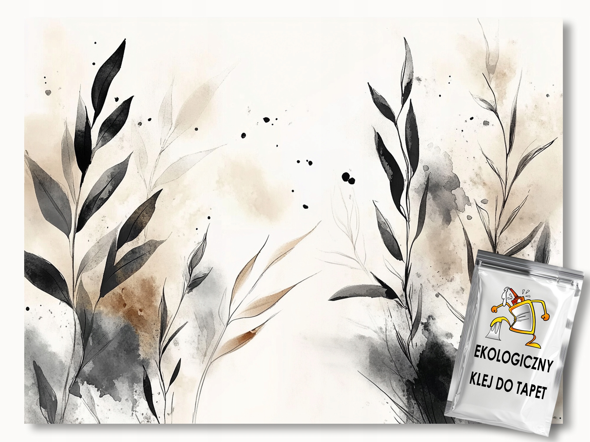 Fototapeta Flizelina Grafika Příroda Rostliny Listy Béžová Šedá 200x140 110g