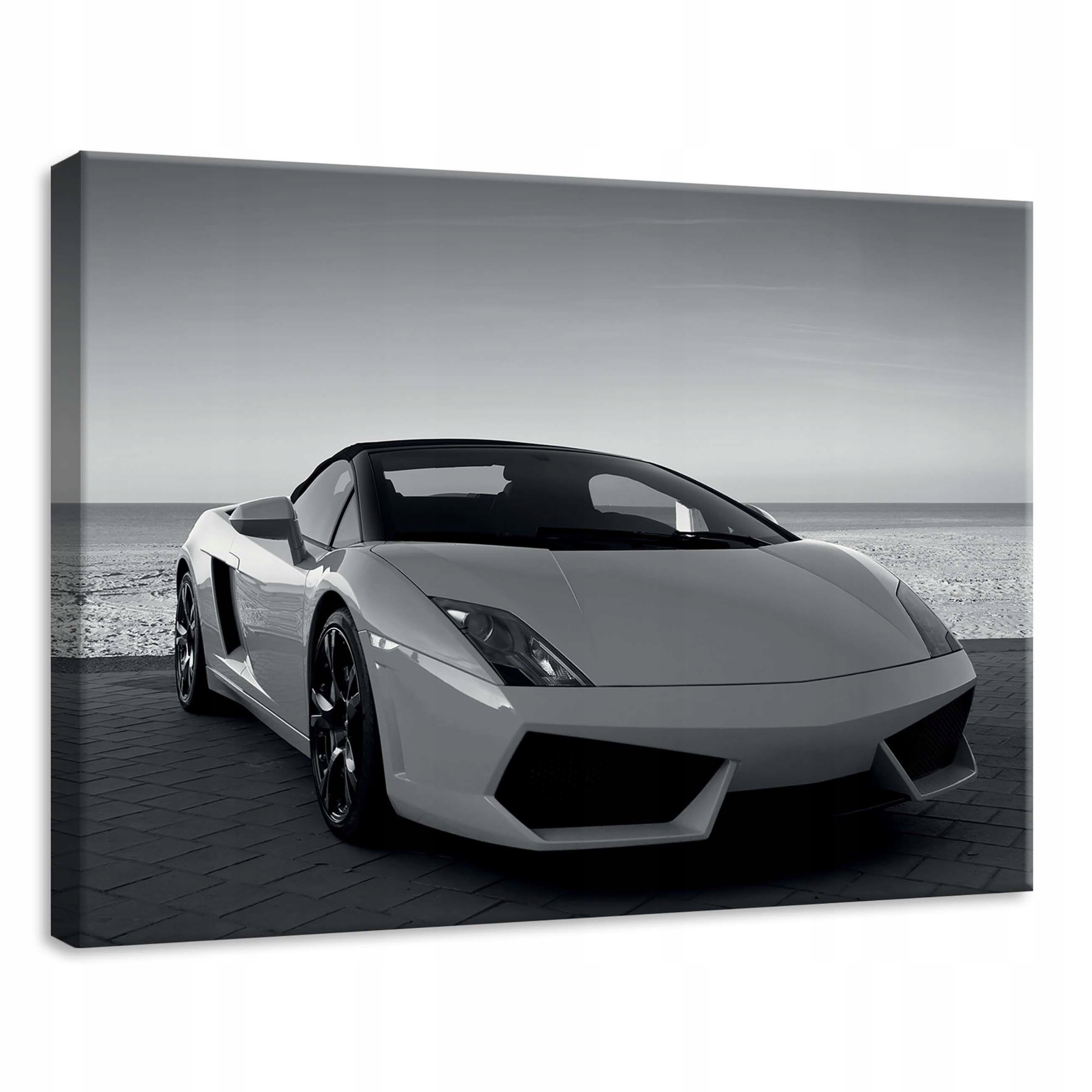 Obraz 70x50 Lamborghini sportovní automobil luxus černobílý moderní