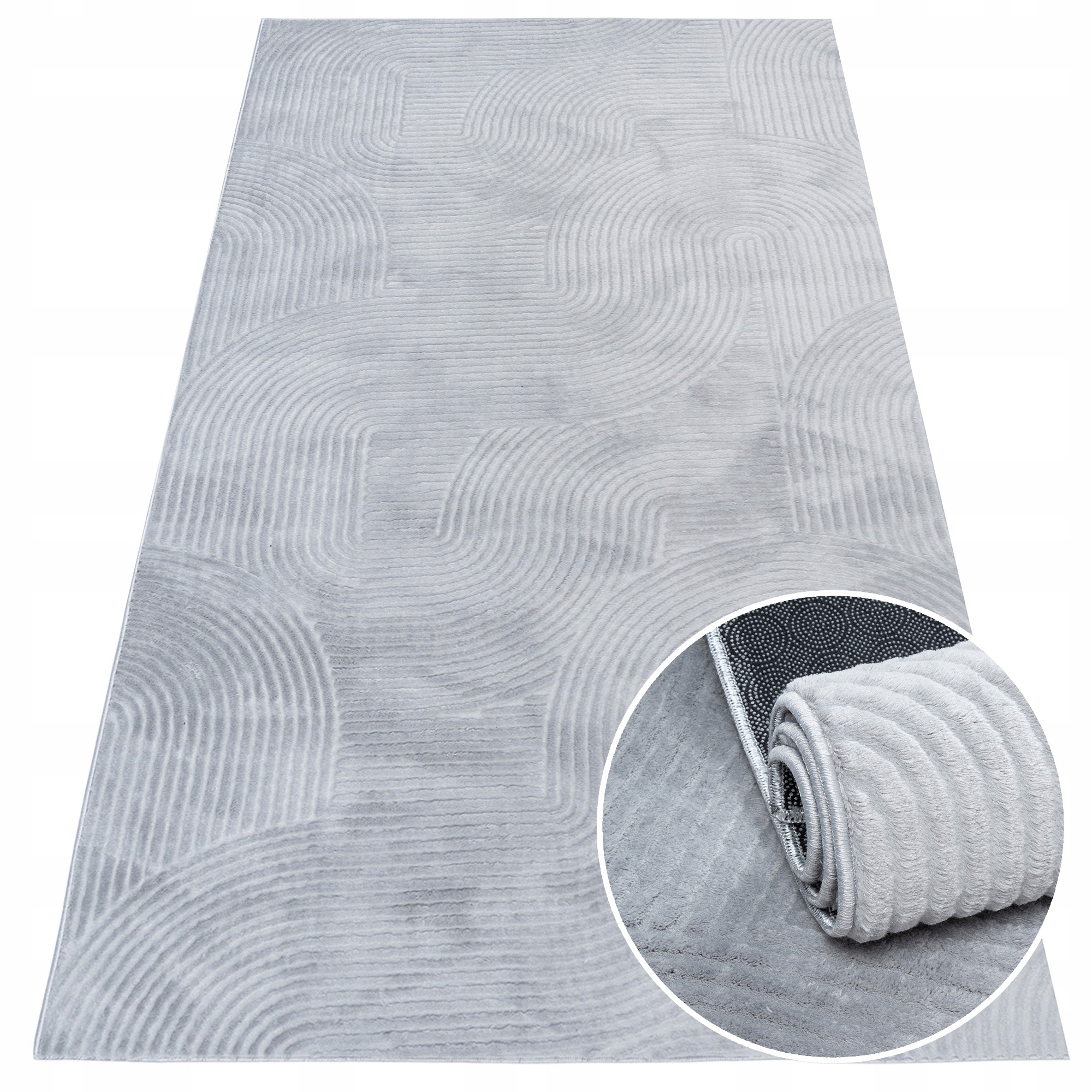 Dywan Stilo do sypialni salonu 080x150cm abstrakcyjny szary rabbit plusz