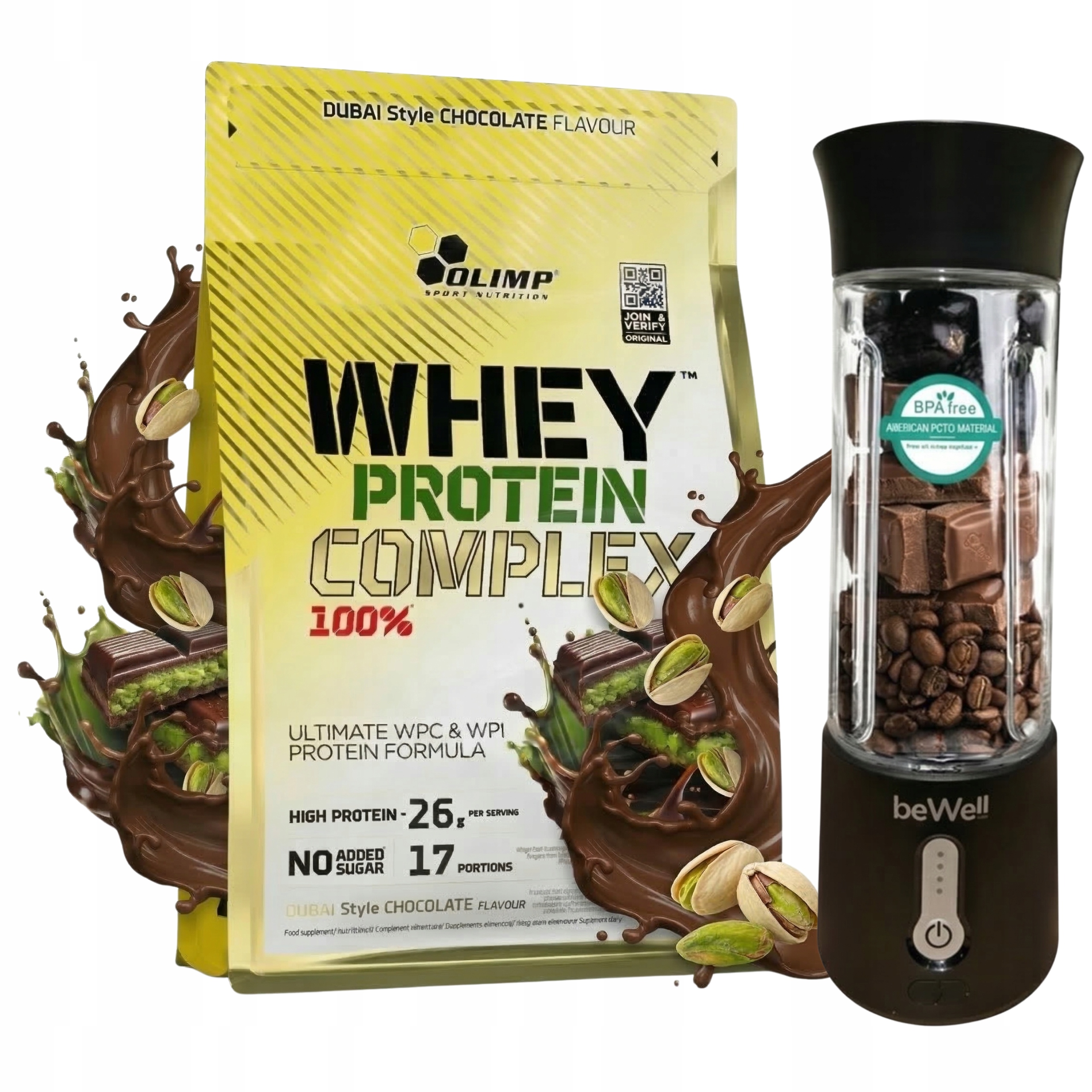 Protein Olimp Wpc Whey Protein Complex 600 g Bezdrátový mixér beWell