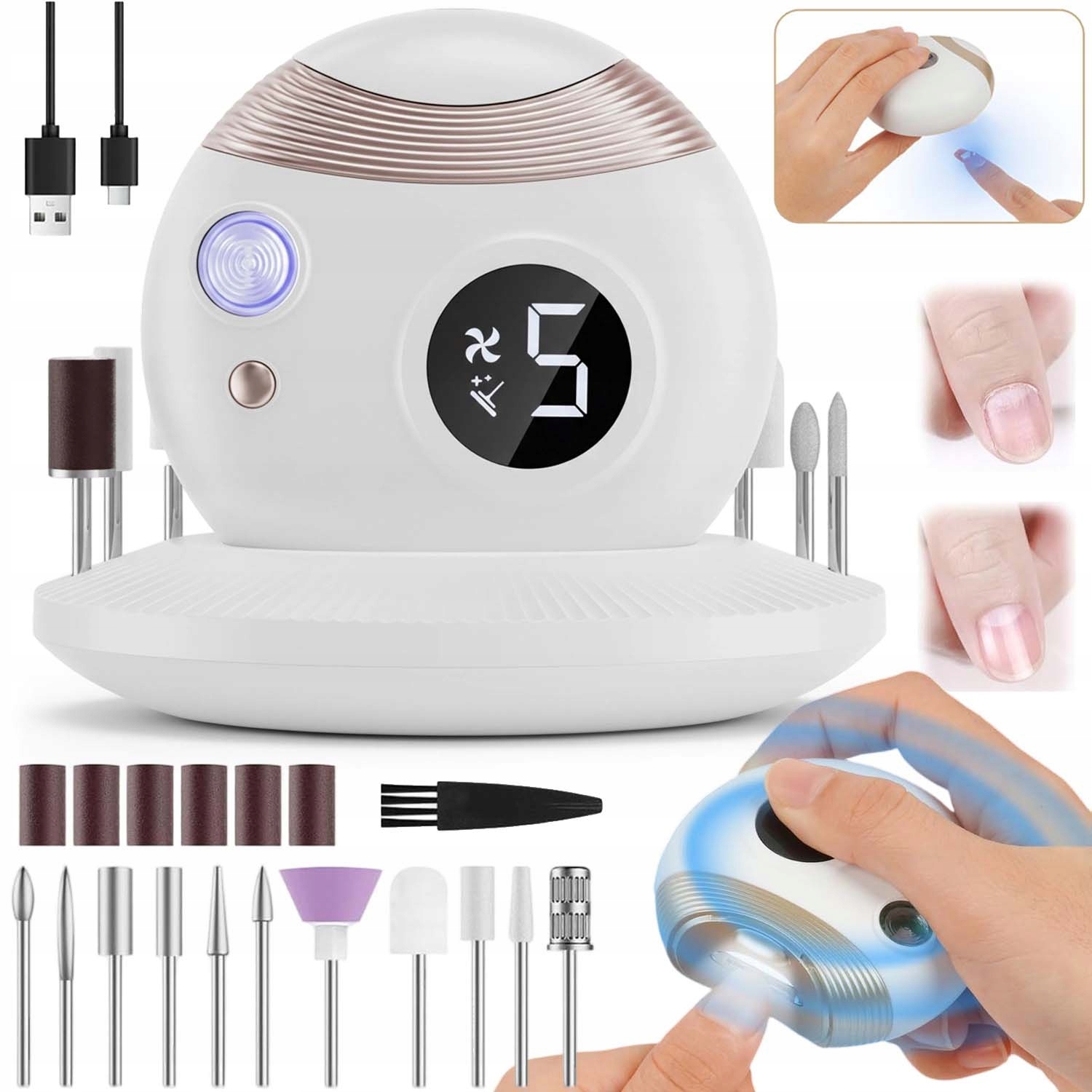 Elektrický Pilník Na Nehty Pro Miminka S Funkcí Leštění 3V1