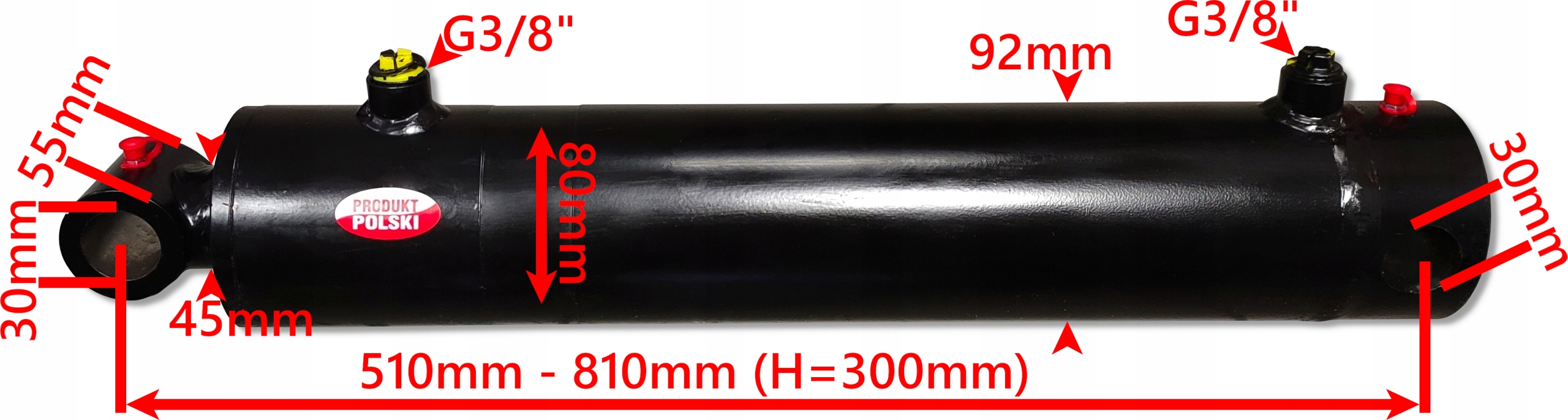 SIŁOWNIK HYDRAULICZNY SMT1G 80x45 SKOK 300 2-STR Producent części Skraw-Met