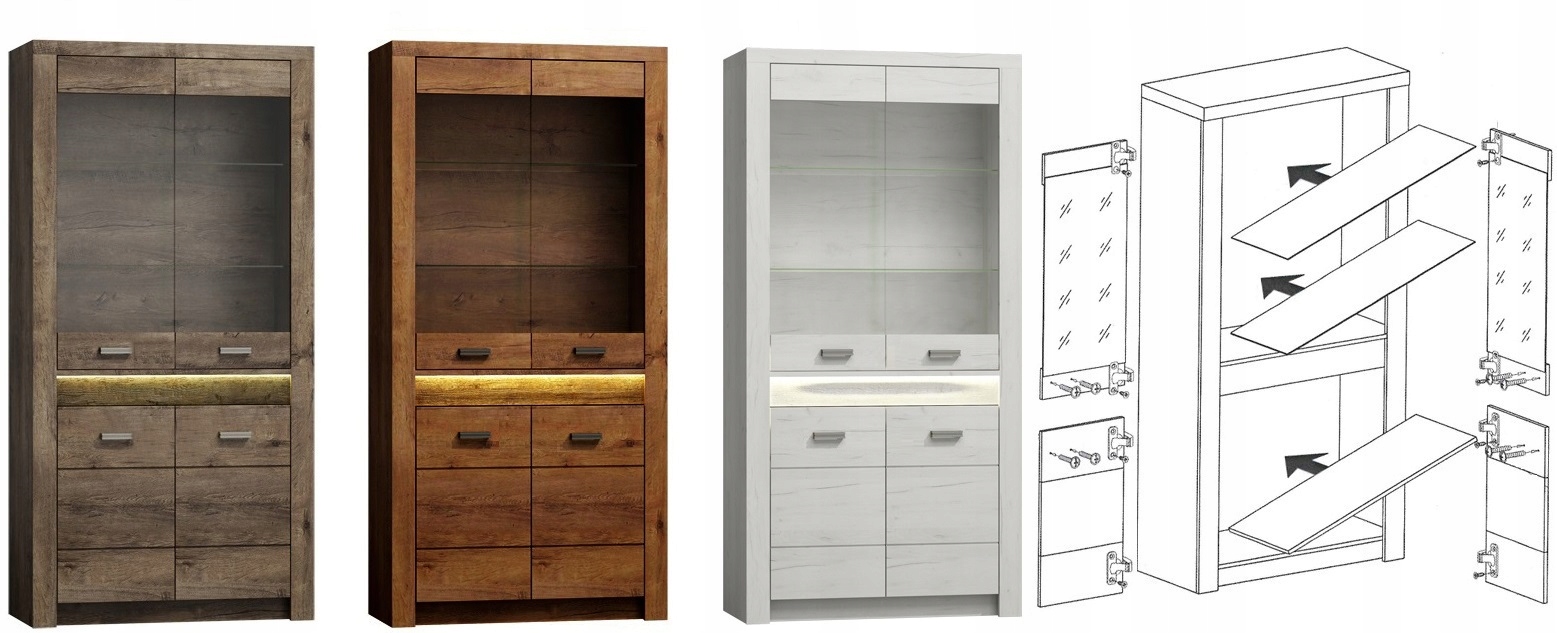 meble witryna duża regał zamykany szybą Indiana 03 Kolekcja Indianapolis