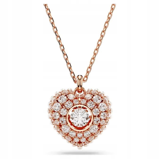 Náhrdelník Swarovski Idyla Srdce Křišťál bílá Ocel barva růžového zlata