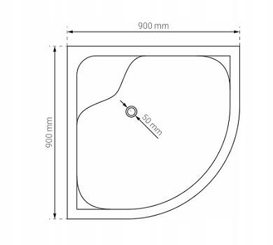 Brodzik półokrągły akrylowy wysoki 90x90x34 cm