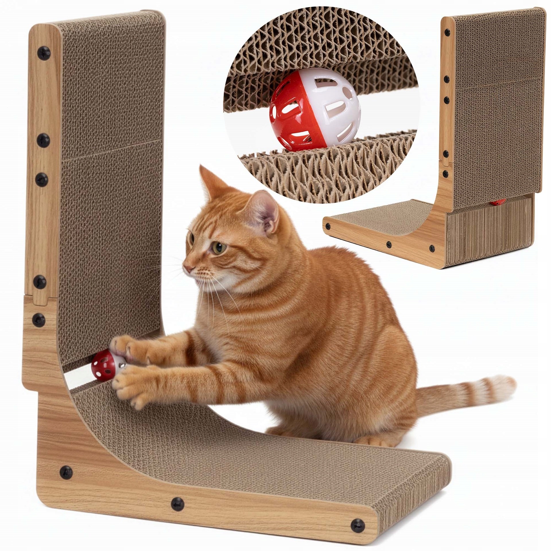 Levně Kartonové Škrabadlo Pro Kočky Kartonové Dřevo Velký Pelíšek Koťátko