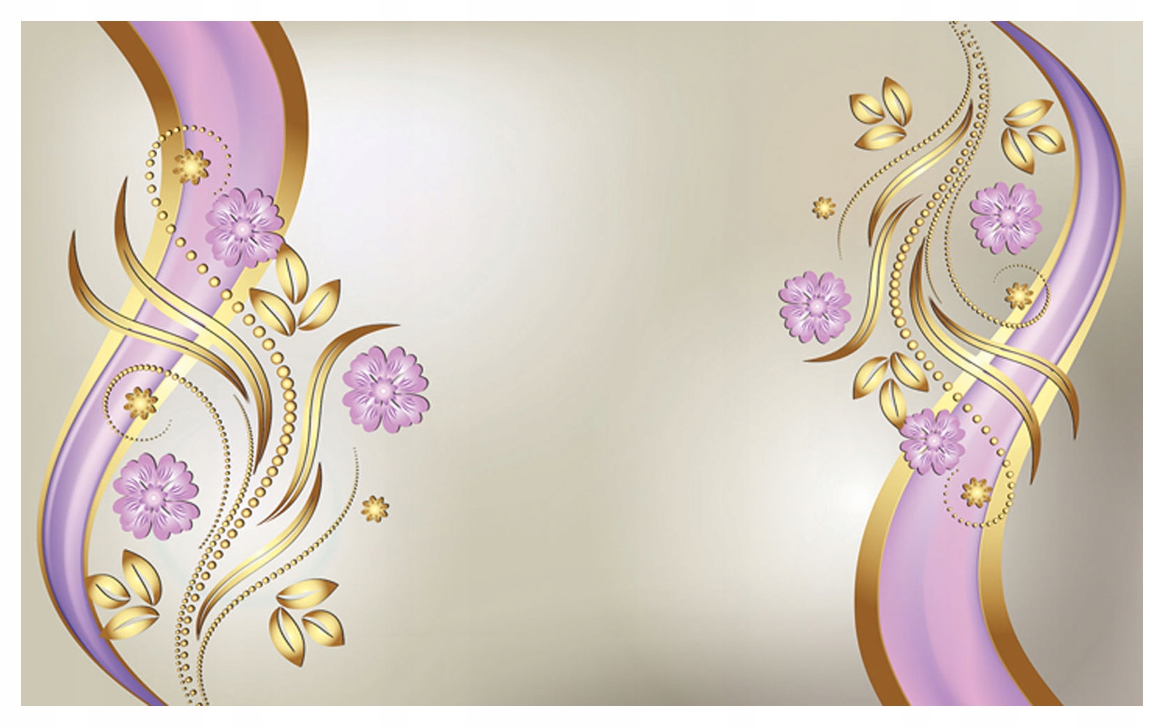 Fototapeta vliesová Lilie zlatý ornament elegancia do obývačky 416x254 lepidlo