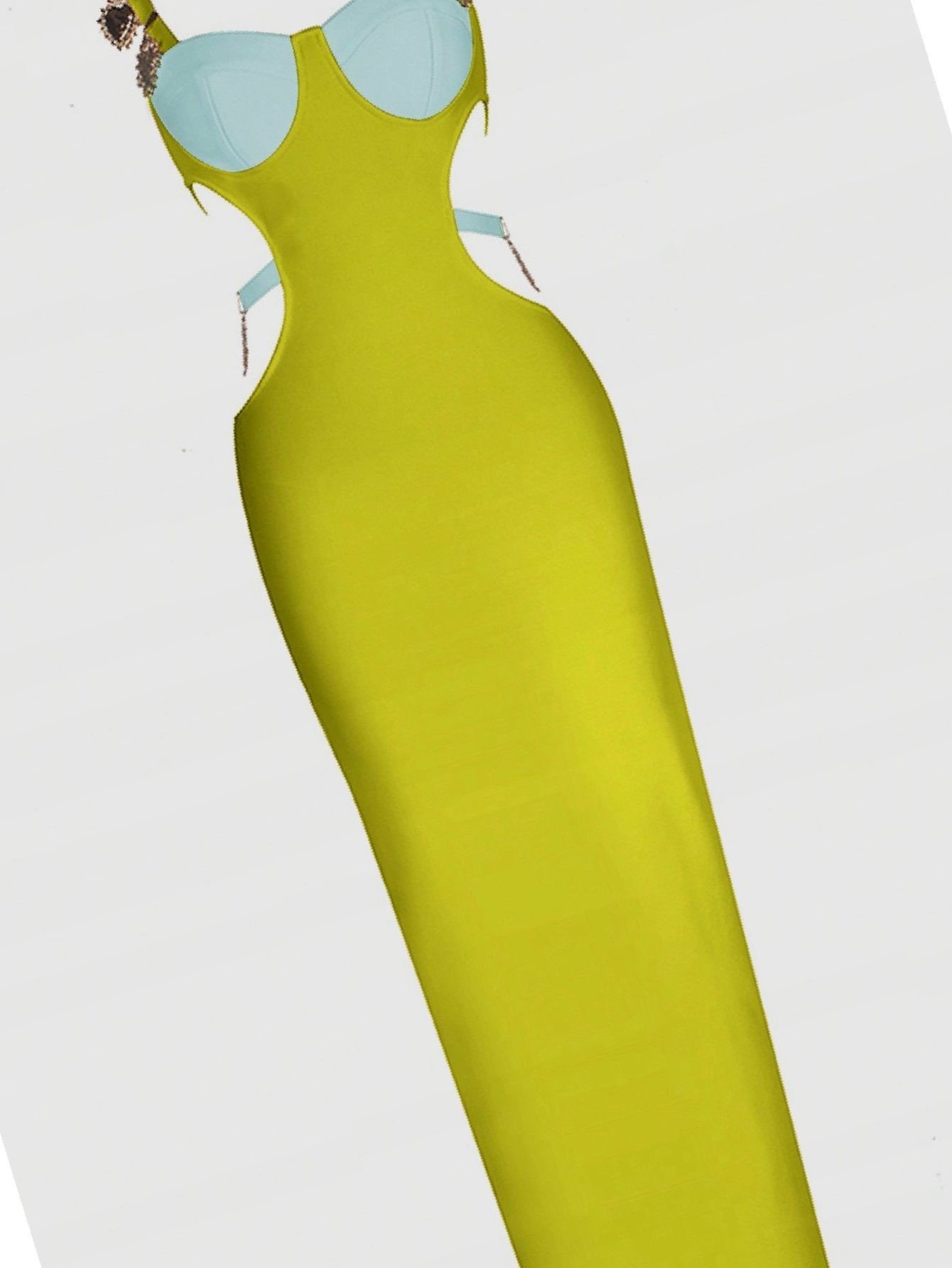 Šaty Maksi Bandážové Bodycon Glamour Večerní Žlutá XL 42