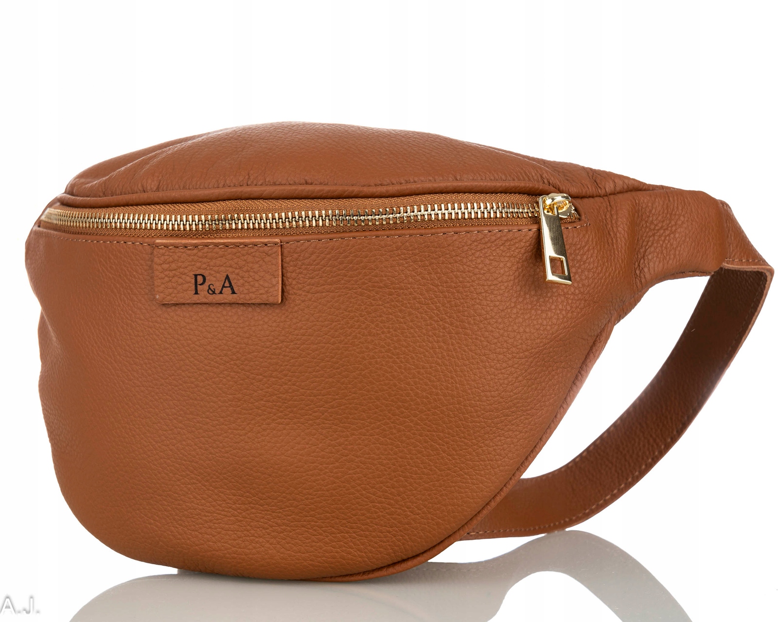 Dámská kožená ledvinka, kožená taška, crossbody na boky, prostorná