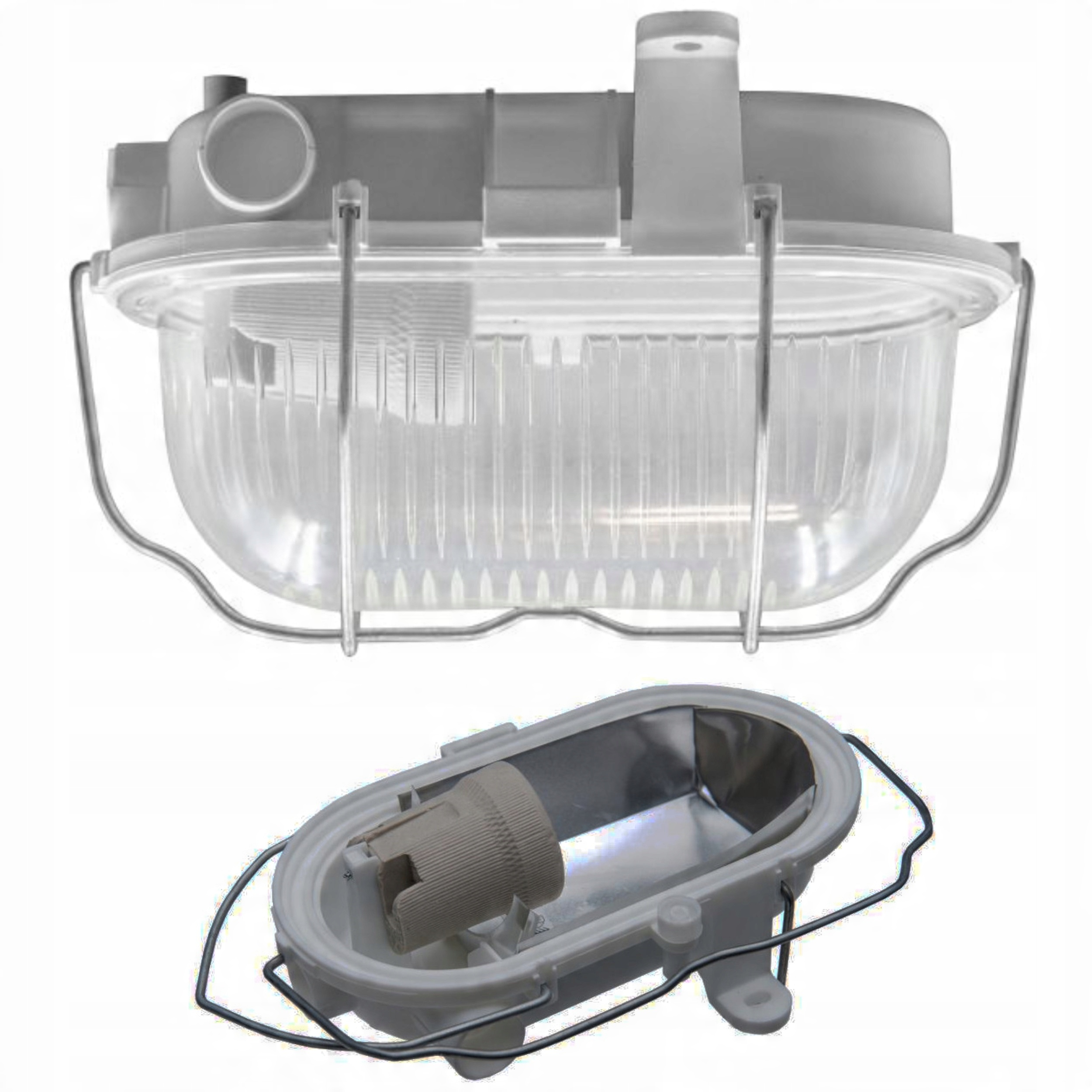 

Lampa Oprawa Kanałowa Klosz Przeźroczysty E27 IP44