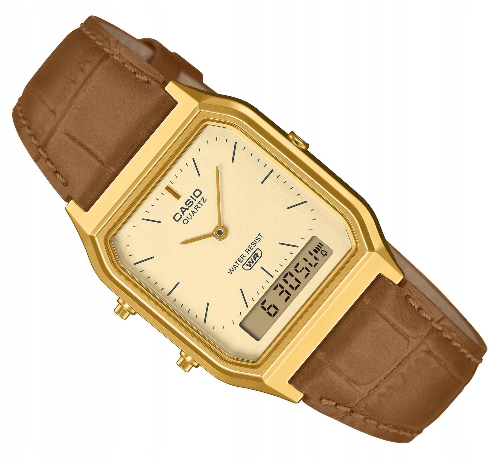 Klasické Zlaté Elegantní Hodinky Casio Retro Vintage AQ-230EGL -9AEF